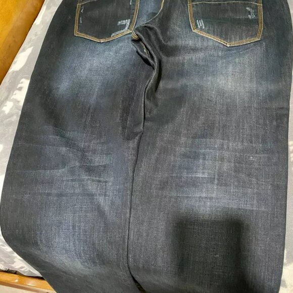 LOG Men's Dark Blue Denim Jeans [38x32] - Picture 6 of 7